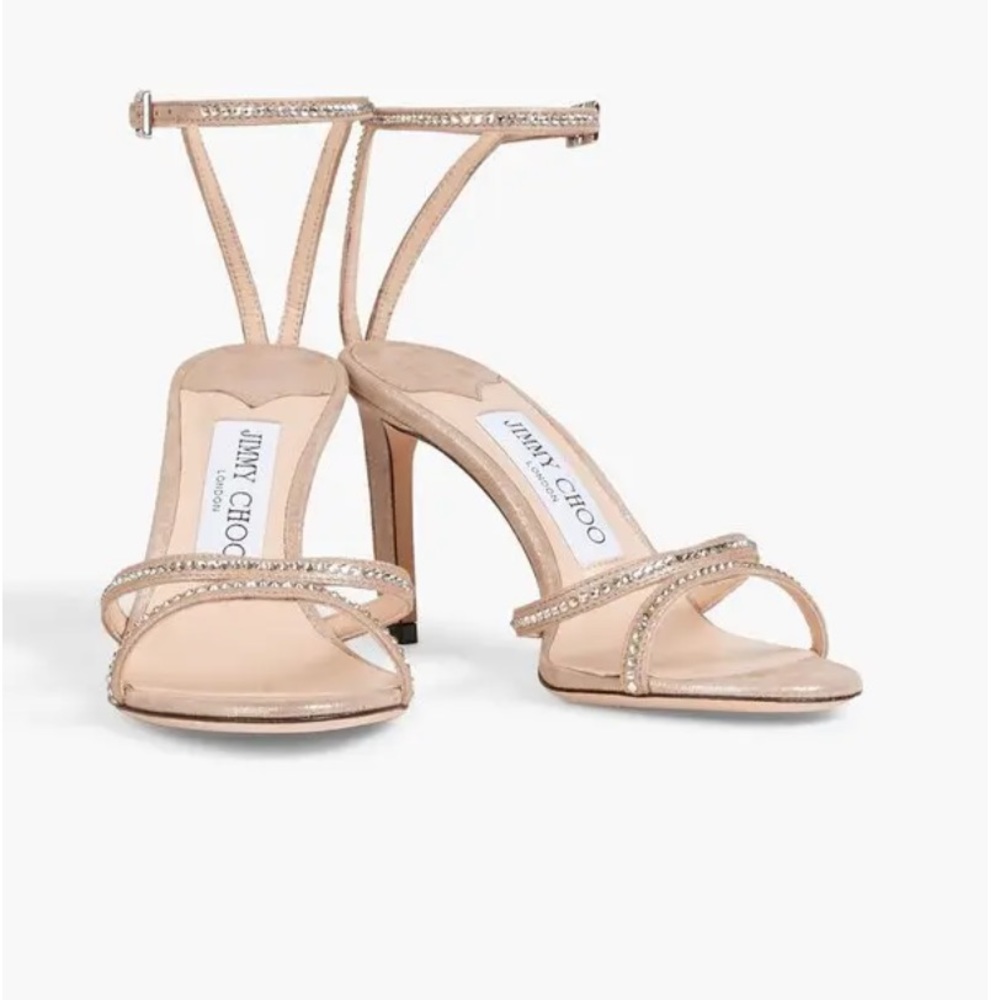 Jimmy Choo NEW Nude Crystal Sandal